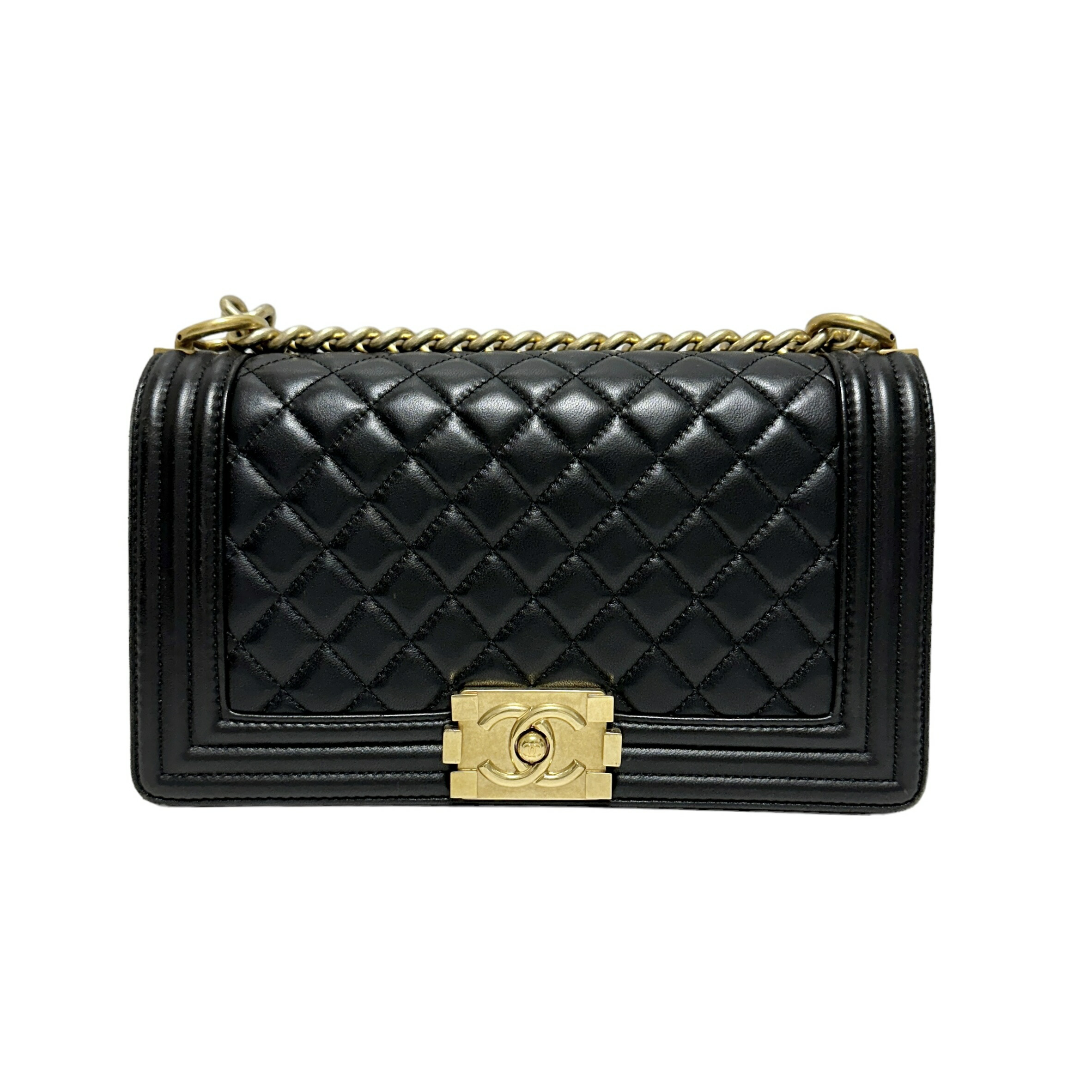CHANEL シャネル　ショルダーバッグ シャネル ボーイシャネル Vステッチ チェーンショルダー 25cm