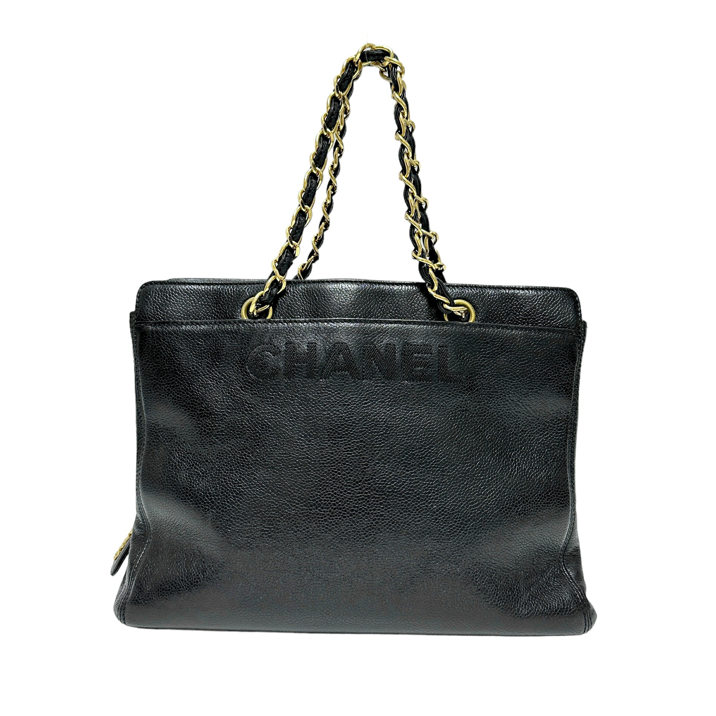 CHANEL キャビアスキン ブラックレザー チェーンバッグ CHANEL シャネル ミニ マトラッセ チェーン ショルダーバッグ