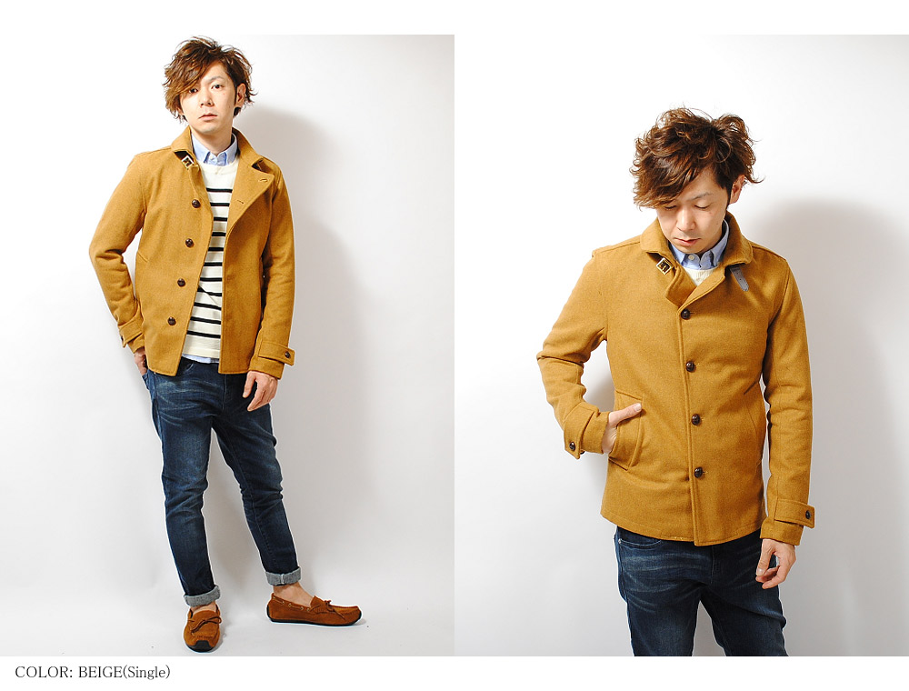 楽天市場 ピーコート Pコート メンズ コート ジャケット ウール ブルゾン ダブル アウター ウール ブルゾン 赤 青 通販 学生 99 Re Ap