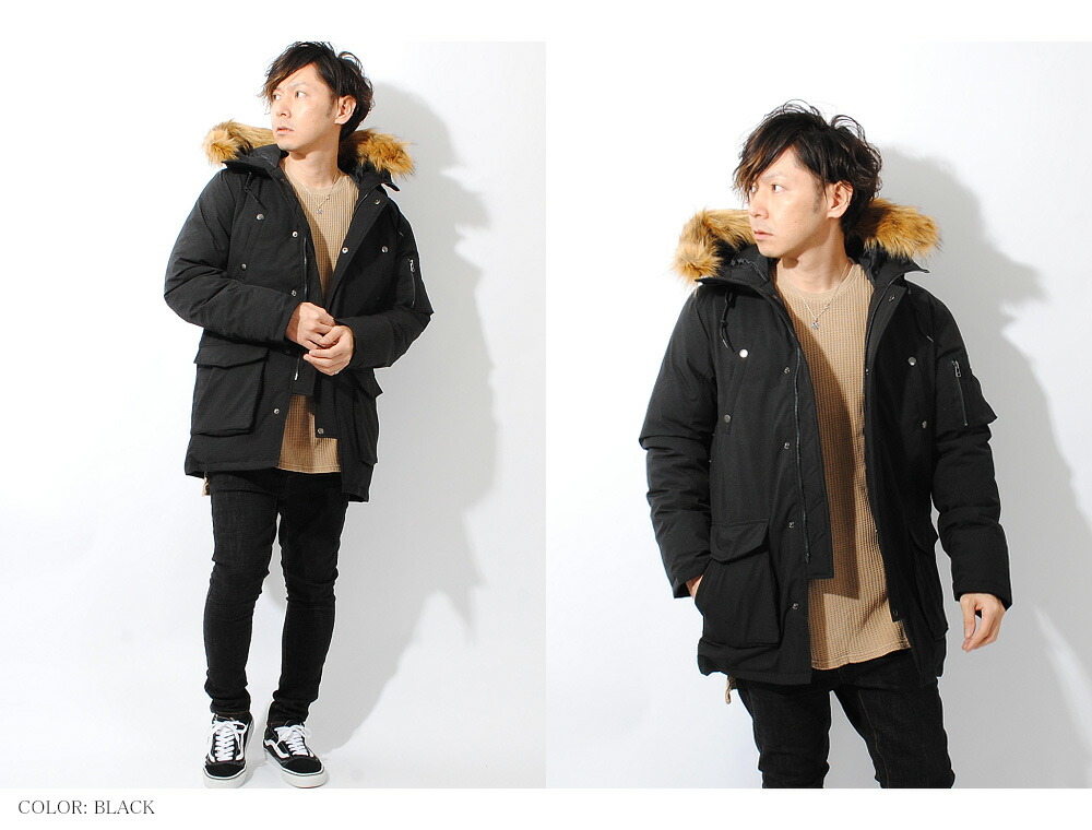 楽天市場 N 3b ミリタリージャケット 防風ストレッチ メンズ 中綿入り ロング丈 アウター 冬物 冬服 モッズコート ロングコート Re Ap