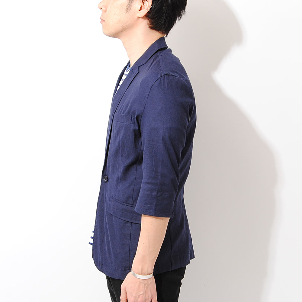 楽天市場 テーラードジャケット コットンリネンジャケット 7分袖 サマージャケット メンズ 綿麻 オシャレ 夏服 夏用 ジャケット Sj Re Ap