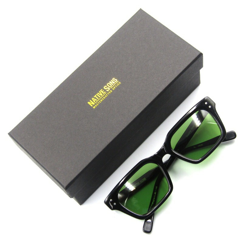 【中古】未使用 NATIVE SONS ネイティブサンズ サングラス Sonny Boy PL-065E 日本製 BLACKグリーン メガネ 眼鏡 サングラス 65007792画像