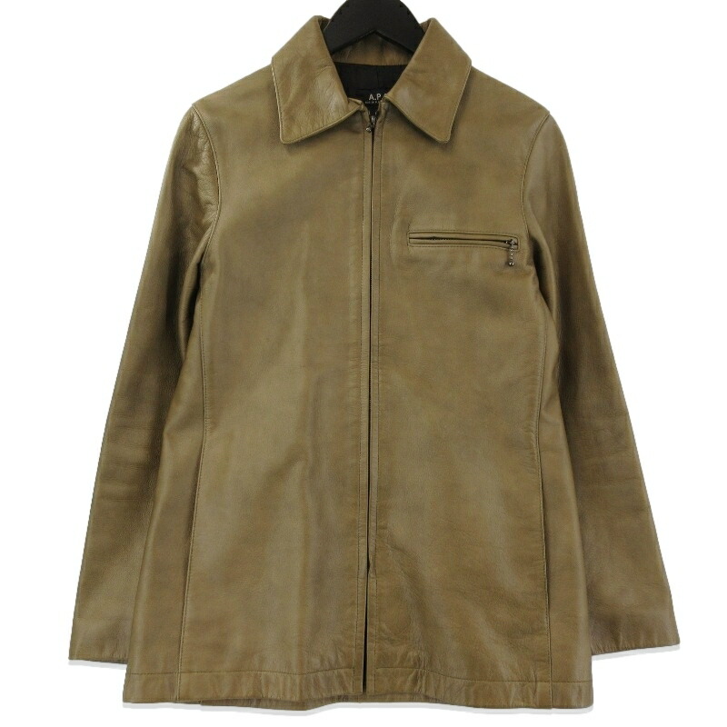 A.P.C.レザージャケット サイズ1 ÉTÉ1999 フランス製 牛革 90's A.P.C. シングルレザージャケット