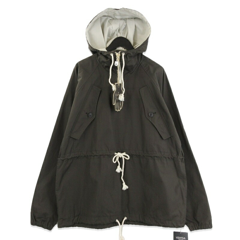 【中古】未当て嵌める BY GLAD HAND グラッドハンド HUNTERS SMOCK PARKA BYGH-24-AW-06 スモックパーカ 上衣 黒いこと 黒 Lティーシャツ 日本製 メンズ 71014270