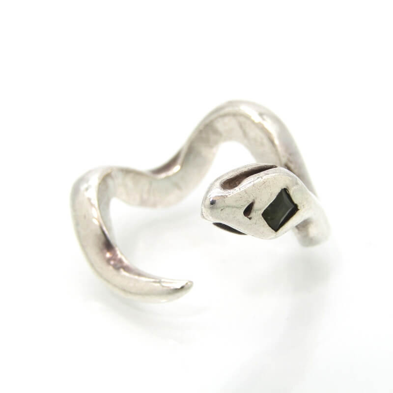 【中古】未当て嵌める Britt Bolton ブリットボルトン 輪っか Gem Open Snake Ring 宝珠 石ころ 明けっ広げ 長蛇 SV925 13号 しろがね色 28011581