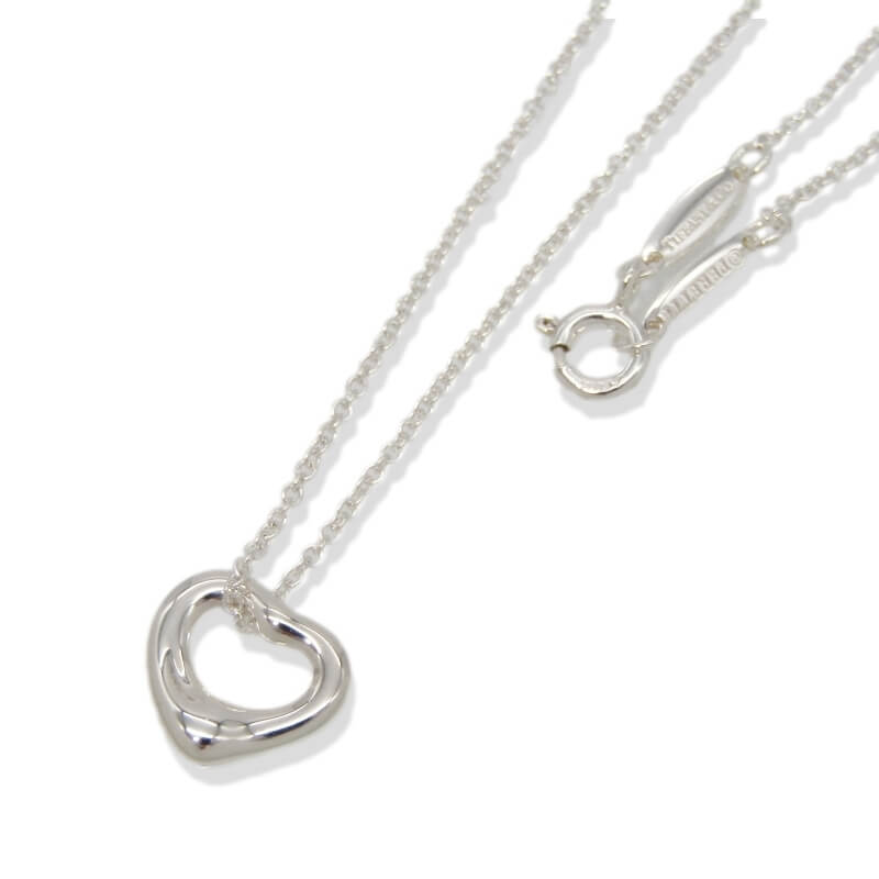 【中古】未使用 Tiffany&Co. ティファニー ネックレス オープン ハート ペンダント エルサ・ペレッティ 11mm レディース スターリングシルバー シルバー 28011642