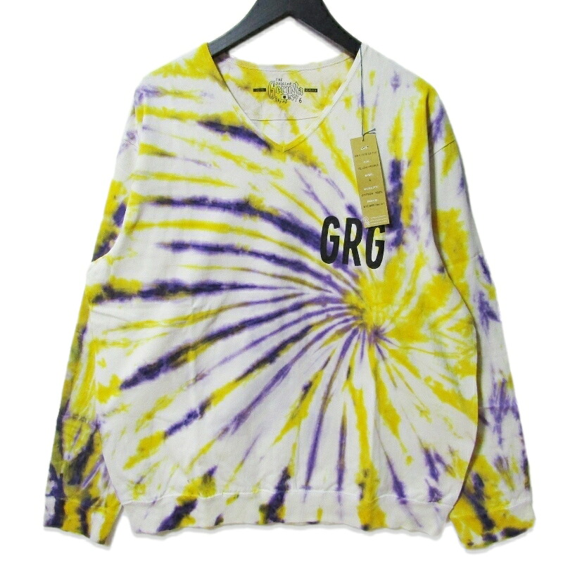 【中古】未使用 GERUGA ゲルガ Vネック タイダイ長袖Tシャツ GR-C-151B V-NECK HEAVY LONG-SLEEVE C-T / TI-DYE YELLOW×PURPLE 6メンズ 27112246