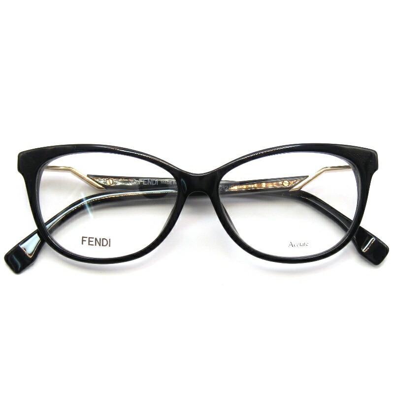【中古】未使用 FENDI フェンディ メガネフレーム FF 0212/F イタリア製 フォックス コンビ フルフィット 807 ブラック/ゴールドアジアンフィット メガネ 眼鏡 サングラス 61004489