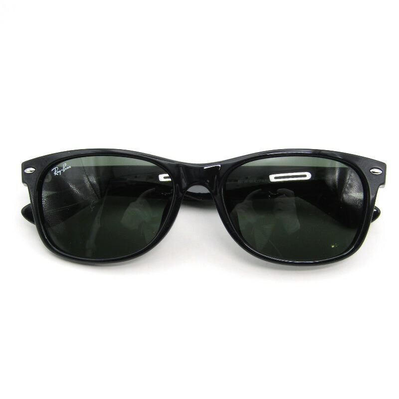 【中古】美品 Ray-Ban レイバン サングラス RB2132-F NEW WAYFARER イタリア製 901L ブラック ニューウェイファーラー フルフィット ウェリントン アジアンフィット G-15 グリーン メガネ 眼鏡 54000312