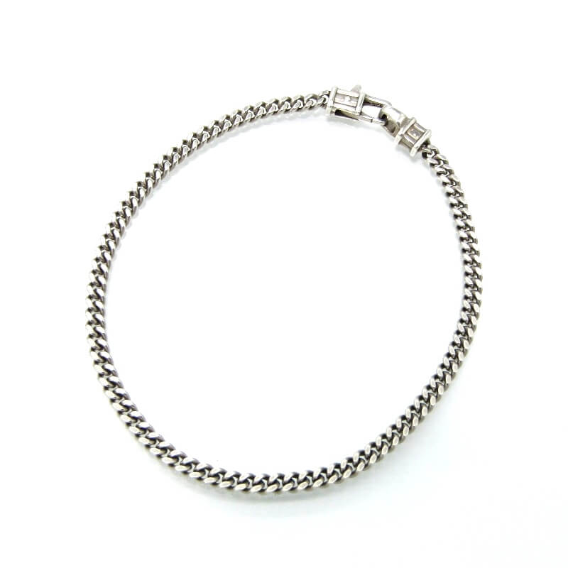 【中古】TOM WOOD トムウッド ブレスレット Curb Bracelet M 7.0inch カーブ チェーン SV925 ロジウムメッキ シルバー 28011785