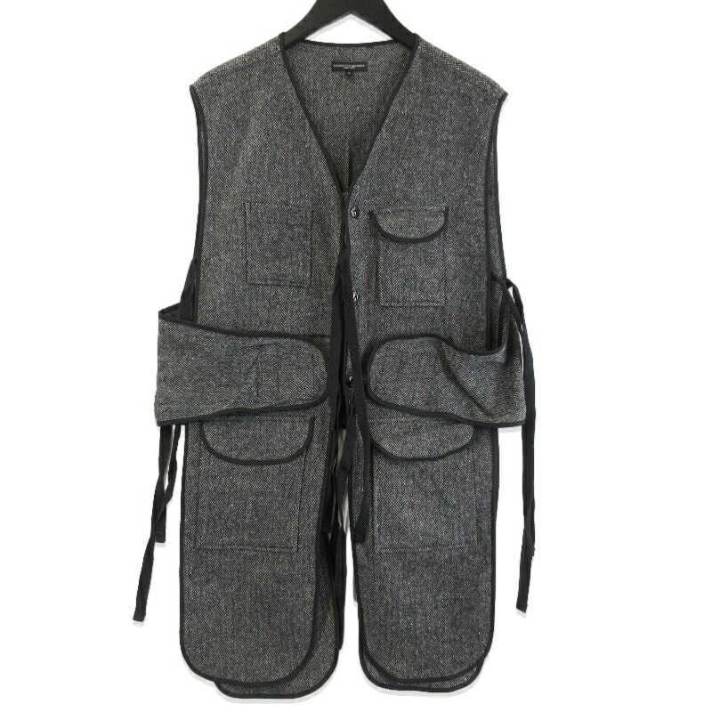 【中古】美品 ENGINEERED GARMENTS エンジニアドガーメンツ ライナーベスト Poly Wool Herringbone Liner Vest ポリエステル グレー Sウール ヘリンボーン USA製メンズ 71014876