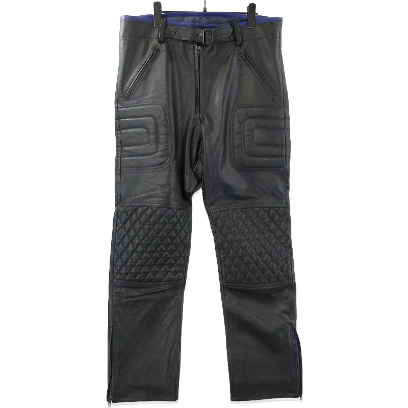 【中古】美品 SHIDEN シデン モーターサイクルパンツ PU708 カウハイド 紫電 MOTOR CYCLE PANT レザーパンツ ブラック 黒 Lメンズ 71014956|CLASSIC