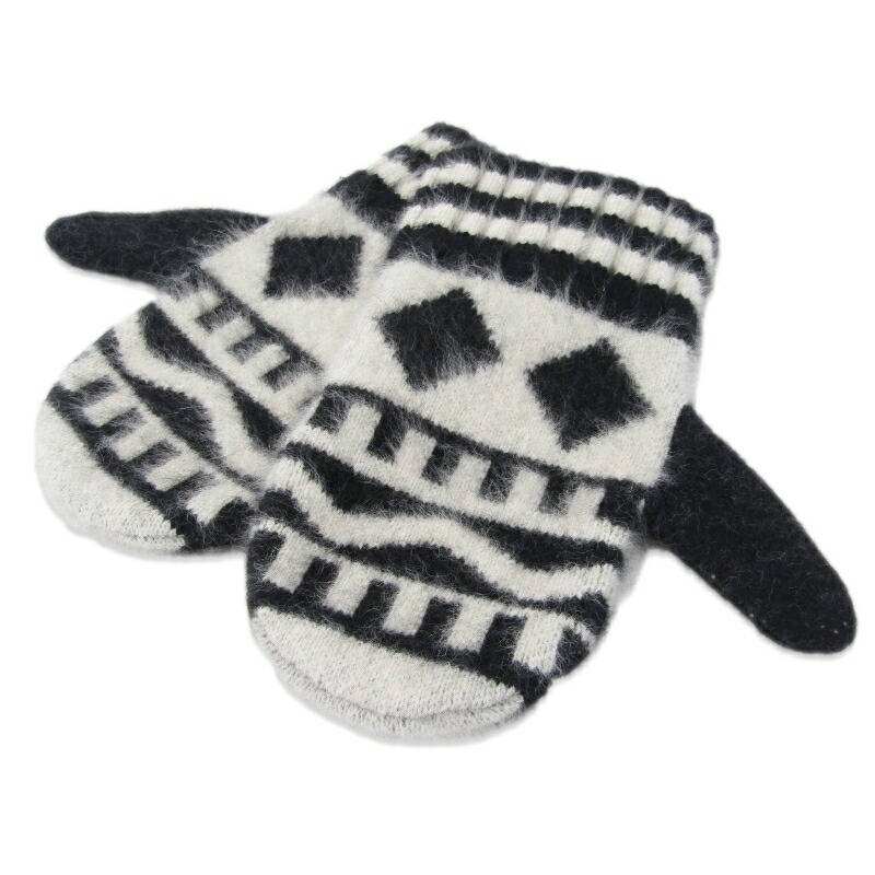 【中古】未使用 nakedgauge ネイキッドゲージ 手袋 FOX FUR N PATTERN MITTEN フォックスファー ミトン グローブ IVORY アイボリー 90010038