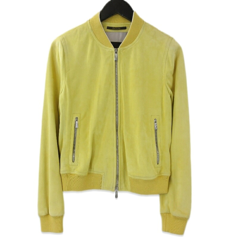 【中古】美品 MooRER Donna ムーレー スエード ボンバージャケット Lin Suede Jacket ウィメンズ レディース レザー イエロー 40ブルゾン イタリア製レディース 71014986|CLASSIC