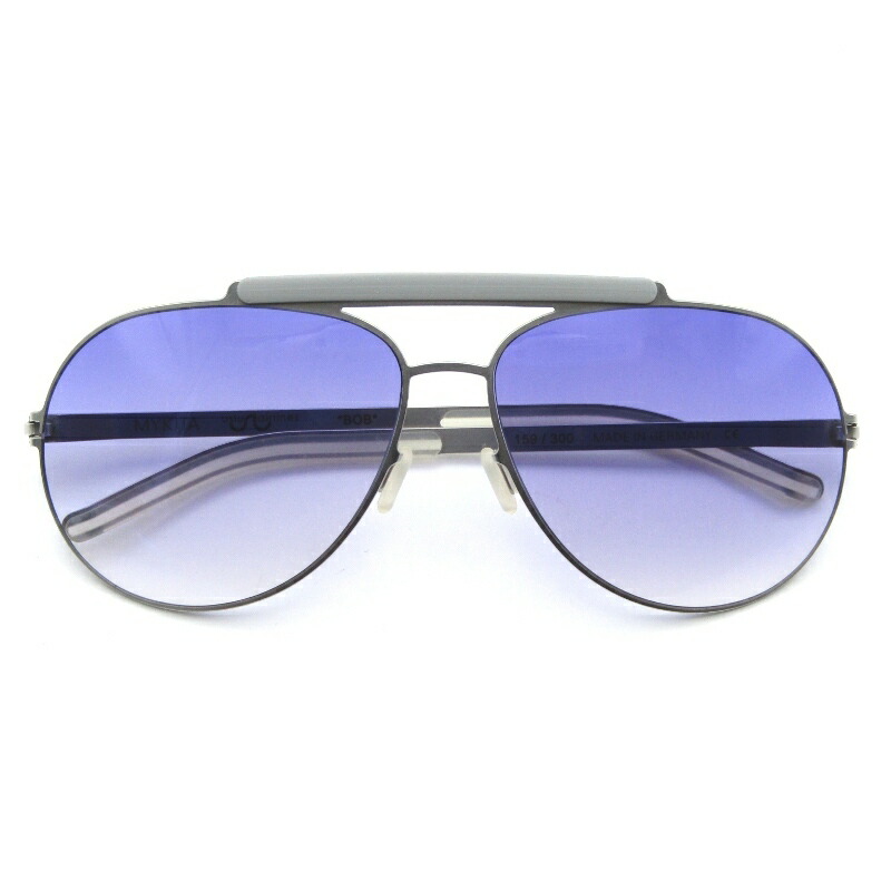 【中古】未使用 MYKITA × USLU AIRLINES マイキータ ウスルエアラインズ サングラス BOB ドイツ製 ボブ 167 マットシルバーティアドロップ ステンレス シートメタル パープルグラディエント メタル メガネ 眼鏡 サングラス 65009804