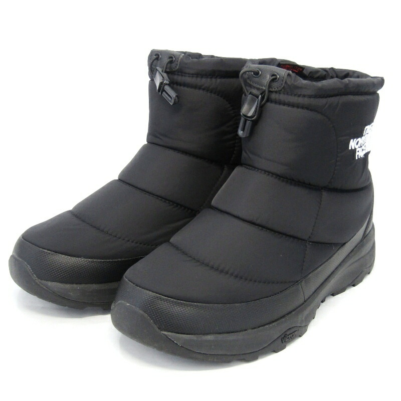 【中古】THE NORTH FACE 北の方人間の顔 28珊 Nuptse Bootie WP Logo Short ARCTIC GRIP NF52485 ヌプシブーティ 遊撃手 黒いこと 黒 お水校正刷り ロゴタイプ アークティックグリップ スノーブーツ  ブーツ 35005308 ブーツ-メンズ靴