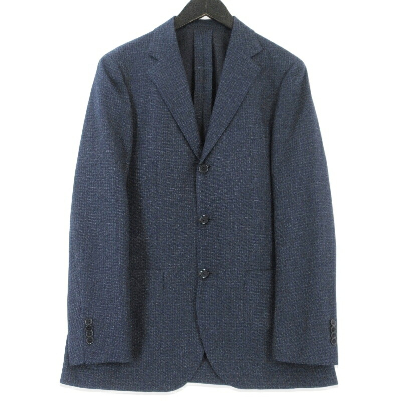 【中古】未使用 SOVEREIGN UNITED ARROWS ソブリン ユナイテッドアローズ テーラードジャケット 1122-161-5498 BREEZY ネイビー 48 マイクロチェック 3B ジャケット メンズ 99000434