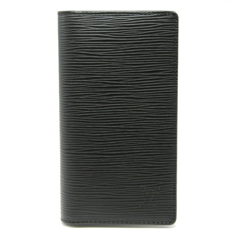 【中古】美品 LOUIS VUITTON ルイヴィトン 万覚え帳覆いかぶせる R20522 エピ 協議事項 ポッシュ 2008年 エスパニア製 二つ折り 黒いこと 黒  なめし革 61004806