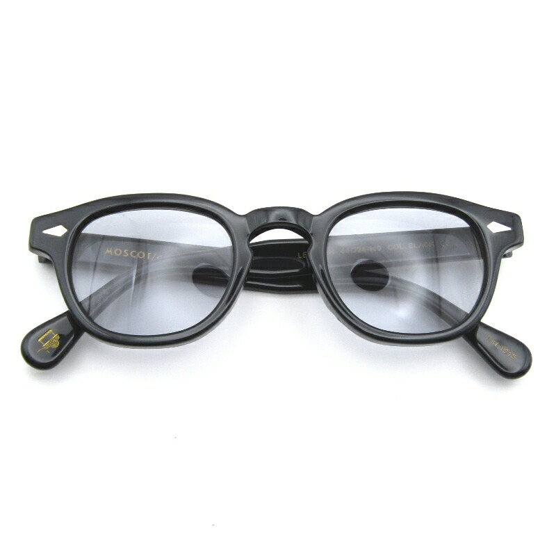 【中古】MOSCOT モスコット 眼鏡ひな形 LEMTOSH 44 中国製 レムトッシュ ボスリントン 豆の町/ウェリントン BLACK 眼鏡 メガネ 黒眼鏡 65009838