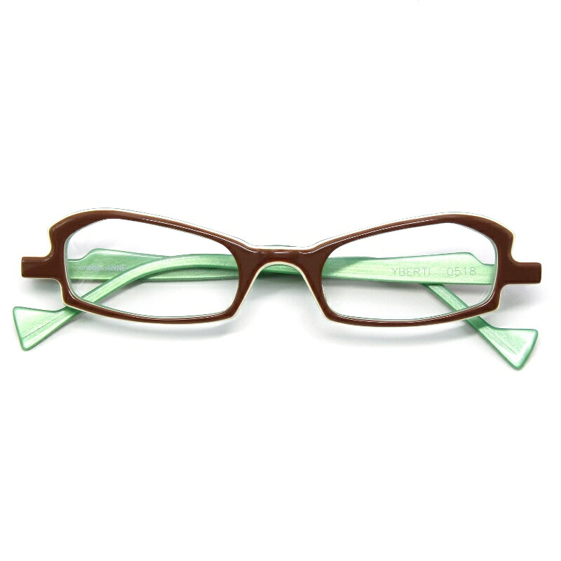 【中古】未当て嵌める ANNE ET VALENTIN アンバレンタイン 眼鏡ひな形 YBERTI フランス共和国製 イベルティ 0518 赤銅色/パール緑であること多角形/オーバル 眼鏡 メガネ 黒眼鏡 61004822