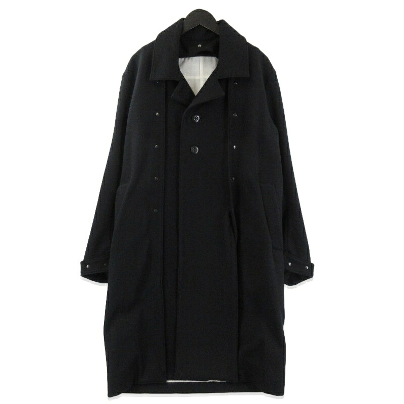 【中古】未使用 OPPOSE DUALITY オポーズデュアリティ Mac Coat Wool OD1012COA-25AW ウール マックコート 日本製 ブラック 黒 46メンズ 71015114