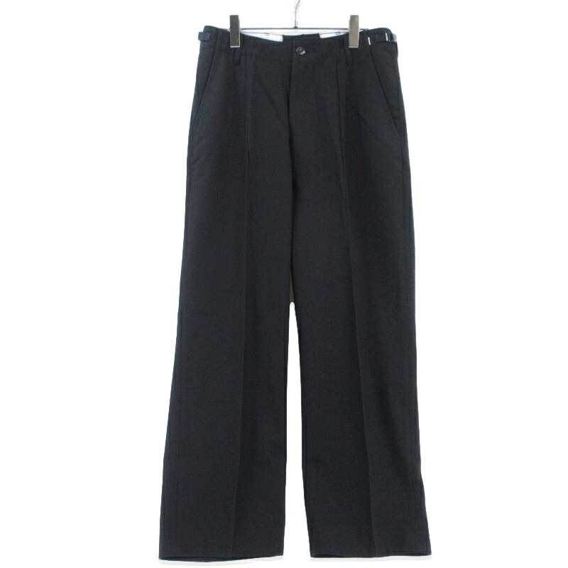 【中古】OVY オヴィ アジャスターパンツ Cotton Gabardine Barrack Dress Trousers 089 製品洗い加工 ジップフライ ブラック 黒 L メンズ 99000441