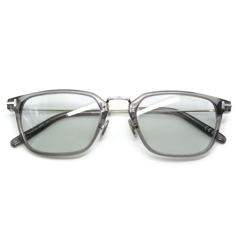 【中古】美品 TOM FORD トムフォード サングラス TF1042-D イタリア製 スクエア 日本企画 コンビ 12A クリアグレー/シルバーライトグリーン メガネ 眼鏡 サングラス 61004873