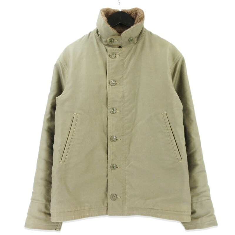 【中古】The REAL McCOY'S リアルマッコイズ N-1デッキジャケット 25462 H.OKAMOTO ステンシル DECK JACKET カーキ 38 メンズ 99000483
