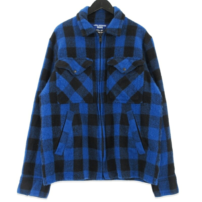 【中古】JUNYA WATANABE MAN × FILSON ジュンヤワタナベマン 製品縮絨 ジップアップブルゾン WP-J011-051 ブルー/ブラック L フィルソン 25AW チェック メンズ 99000484