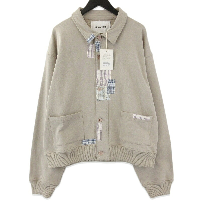 【中古】未使用 STORY mfg ストーリーエムエフジー WALKING CARDIGAN SAW25SWW スウェットカーディガン コットン グレー Lメンズ 71015189