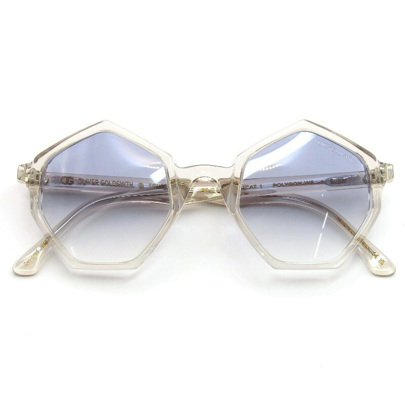 【中古】未使用 OLIVER GOLDSMITH オリバーゴールドスミス サングラス POLYGON WS イタリア製 ポリゴン ヘプタゴン 七角形 Sugarライトブルーグラディエント メガネ 眼鏡 サングラス 61004963