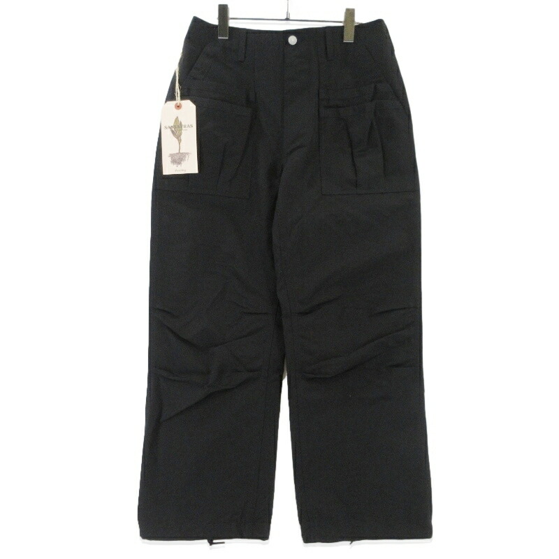 【中古】未当て嵌める SASSAFRAS ササフラス ファティーグパンツ 空想科学小説-252284 OVERGROWN FATIGUE PANTS 60/40 名取り草飛球 黒いこと 黒 S 細工物ズボン下 メンズ 99000521