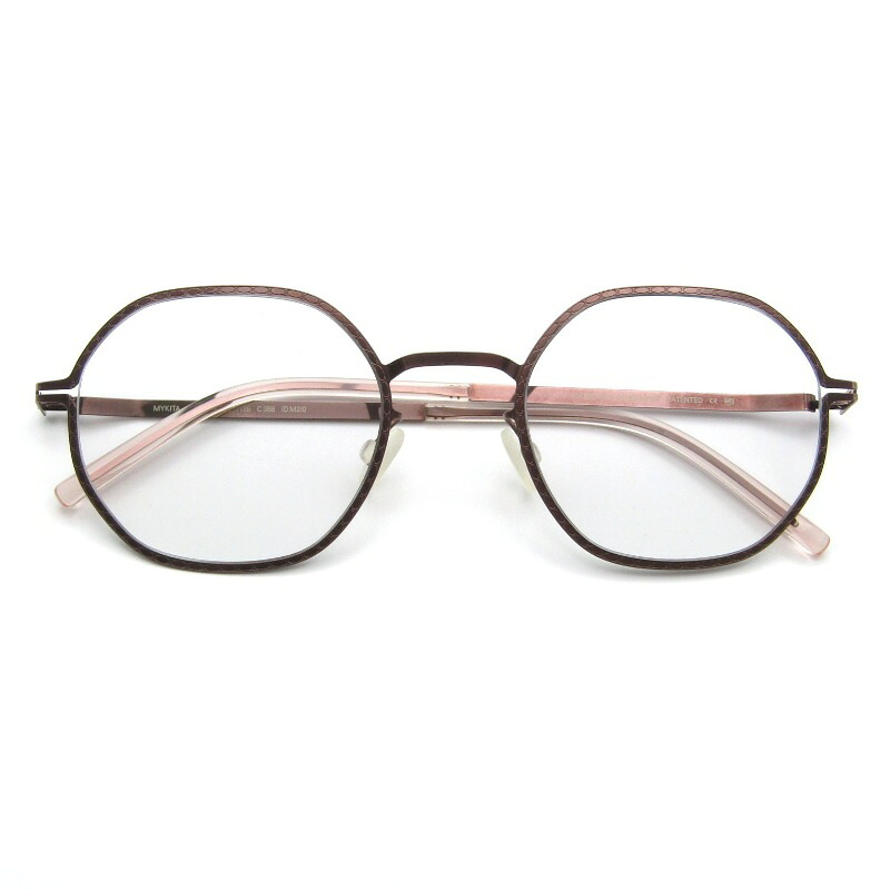【中古】美品 MYKITA マイキータ サングラス AURI 度入り ドイツ製 アウリ ヘキサゴン 六角形 シートメタル 388 purple bronzeステンレス 度入り メタル メガネ 眼鏡 サングラス 65010036