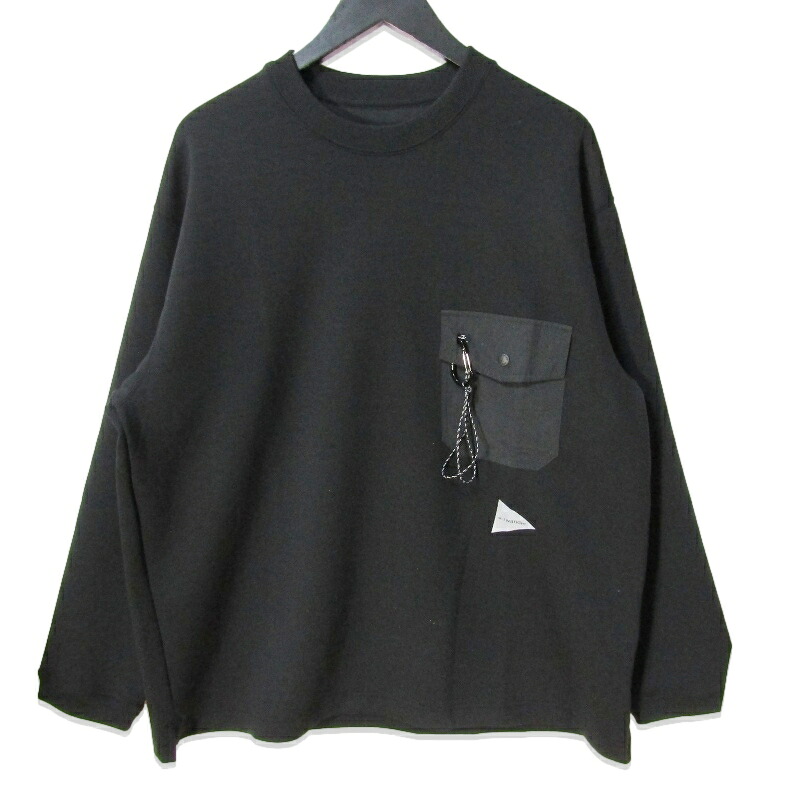 【中古】美品 and wander アンドワンダー エアリーウォーム プルオーバー 574-5284079 Airy Warm Pullover ブラック 黒 XLクルーネックスウェット ポリエステルメンズ 27113038