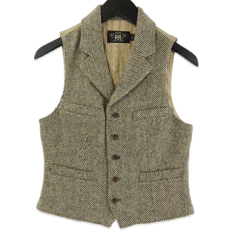 【中古】美品 RRL ダブルアールエル ツィードより良い 羊毛 襟 レディース ベージュ 2レディース 71015270