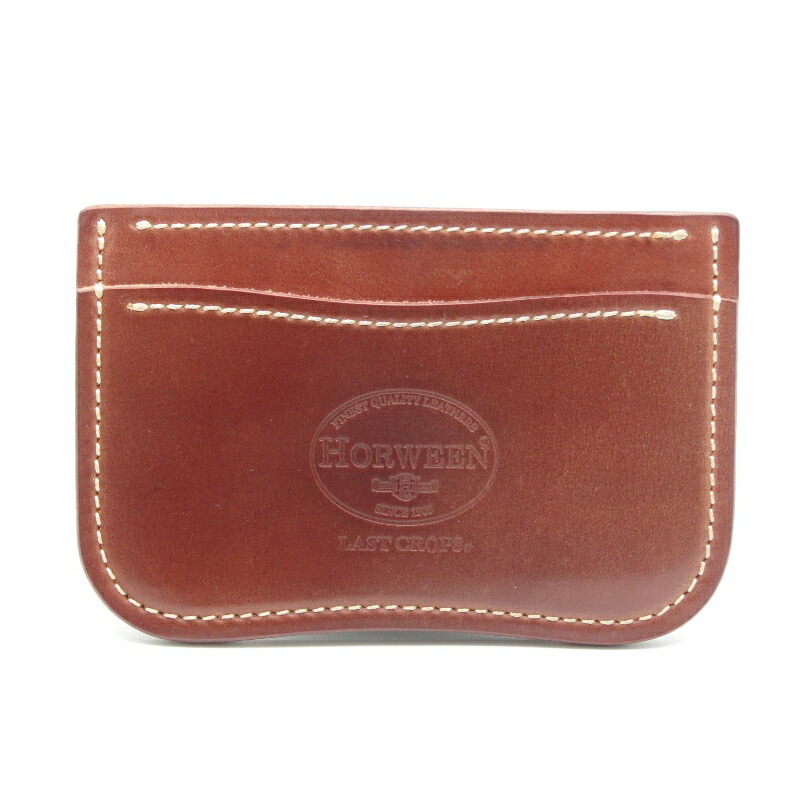 【中古】美品 LAST CROPS ラストクロップス カードケース シェルコードバン SOIL ソイル ラフアウト 名刺入れ ブラウン レザー 80007349
