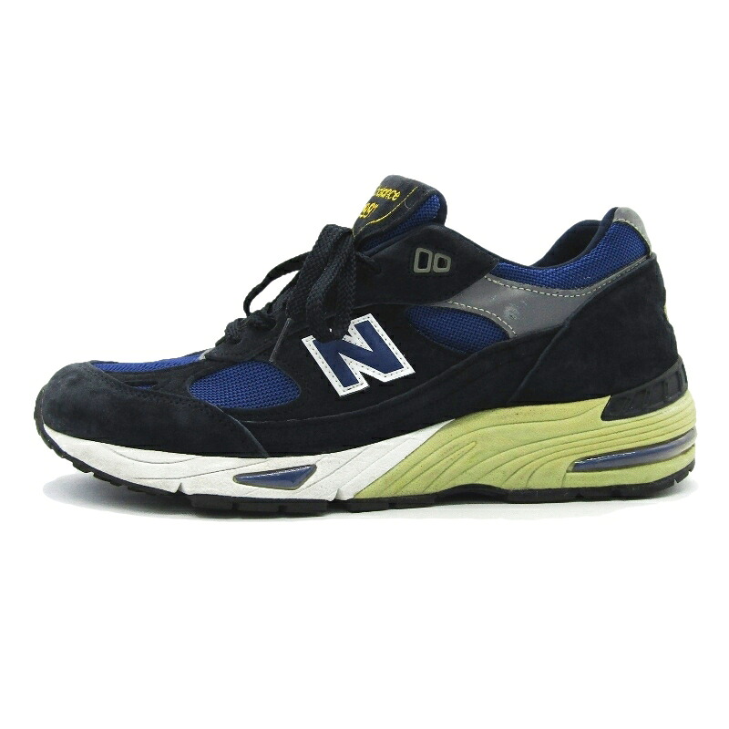 【中古】訳あり New Balance ニューバランス UK9.5D M991SLE MADE IN ENGLAND 英国製 スエード メッシュ 海外限定モデル 観賞向け NAVY Sleek イングランド製 ランニングシューズ スニーカー 10007546