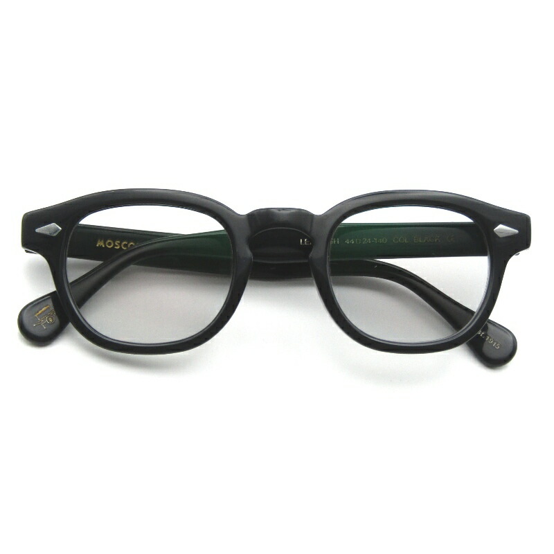 【中古】MOSCOT モスコット 眼鏡ひな形 LEMTOSH 44 度入り口・入口 中国製 レムトッシュ ボスリントン 豆の町/ウェリントン BLACK 眼鏡 メガネ 黒眼鏡 65010080