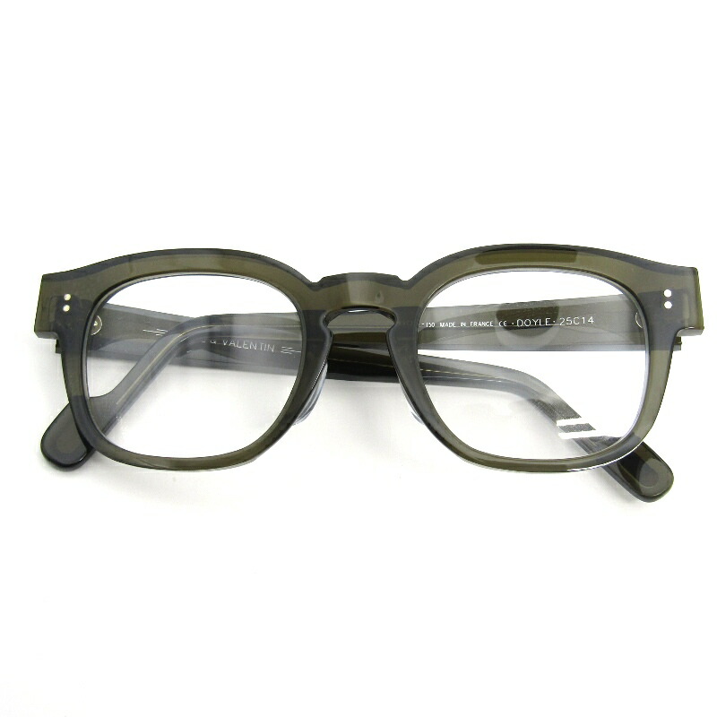 【中古】美品 ANNE ET VALENTIN アンバレンタイン メガネフレーム DOYLE フランス製 ドイル ウェリントン 25C14 ダークグリーン メガネ 眼鏡 サングラス 54000625 16,500円