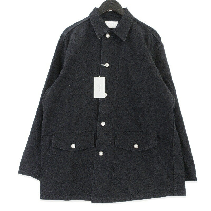 【中古】美品 CIOTA シオタ スビンコットンM41デニムカバーオール JKLM-136-BKW M-41 US.ARMY DENIM COVERALL JACKET  黒いこと 黒 4 メンズ 99000577