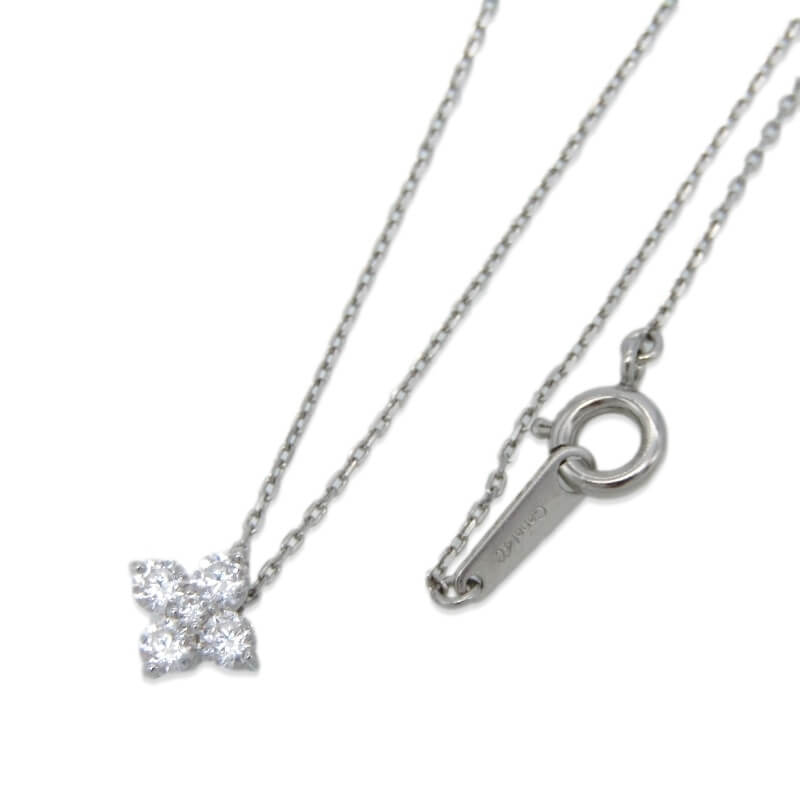 【中古】未使用 Canal 4℃ カナルヨンドシー ネックレス ジルコニア 152034121020 フラワーモチーフ SV925 レディース シルバー 28012204