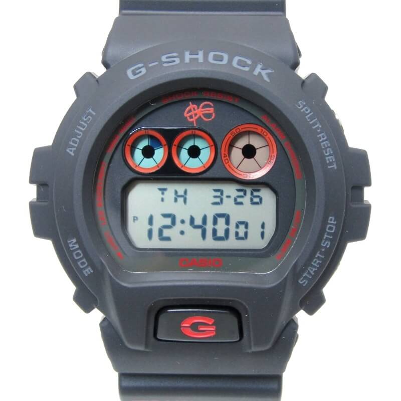 【中古】美品 CASIO G-SHOCK Gショック DW-6900X Sfera Ebbasta 本体のみ DW-6900SFE25-1 スフェラ エバスタ コラボ ブラック 黒 カシオ 腕時計 28012232