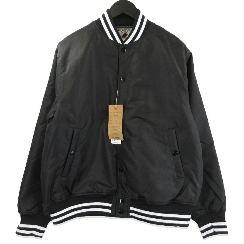 【中古】未使用 ANDFAMILYS アンドファミリー スポーツジャケット JK-2510825 Nylon Sports Jacket スタジャン ブラック 黒 Mメンズ 71015307