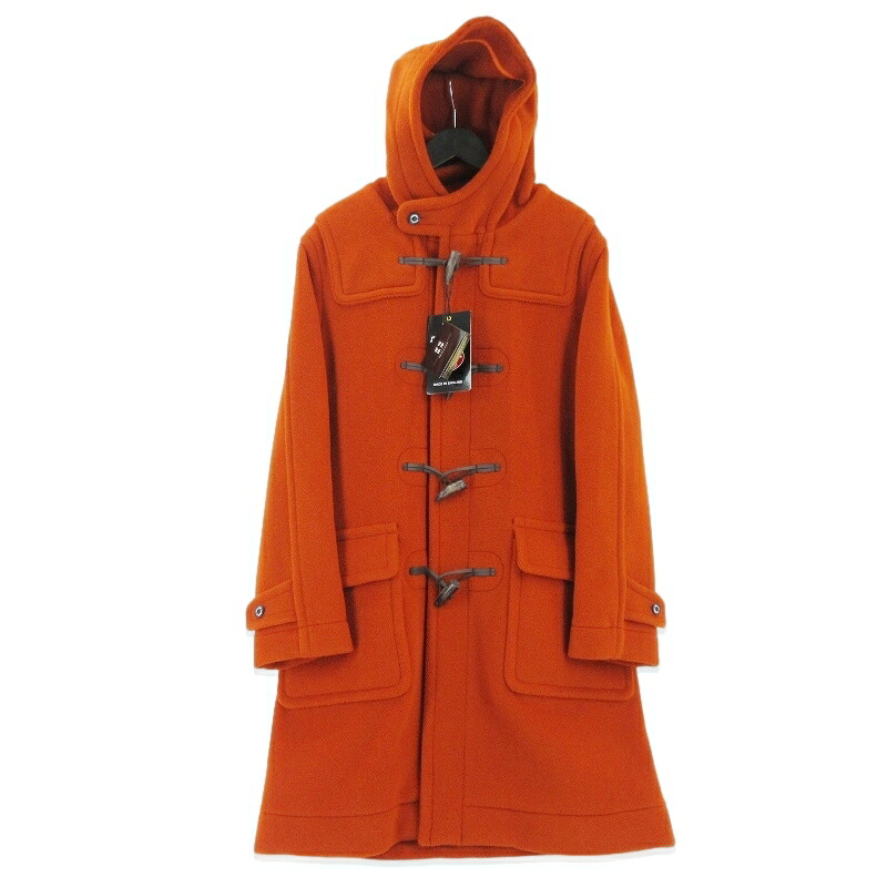 【中古】未使用 INVERTERE インバーティア ダッフルコート IV182ML25011 MALLALIEUS Elysianヘリンボーン LONG LENGTH オレンジ 38 DUFFLE COAT ロングレングス イギリス製 マラリウス メンズ 99000611