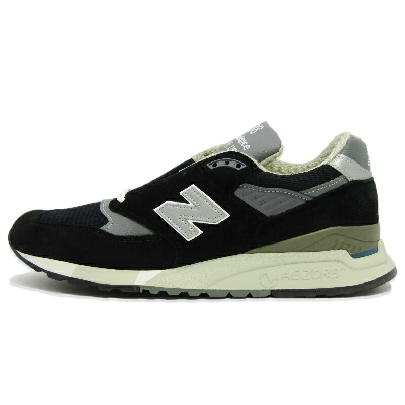 【中古】美品 New Balance ニューバランス 27cm U998BL MADE IN USA アメリカ 米国製 スエード メッシュ ランニングシューズ ブラック 黒 スニーカー 35005416