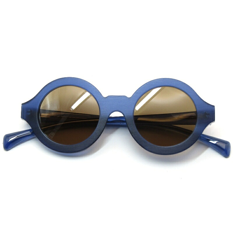 【中古】美品 Jacques Durand ジャックデュラン サングラス TUVALU 372 イタリア製 ツバル ラウンド ヘアマットブルー 152 bluブラウン メガネ 眼鏡 サングラス 61005137｜ＣＬＡＳＳＩＣ