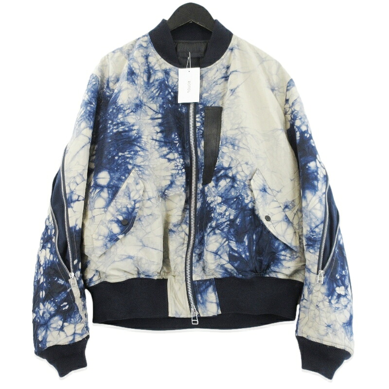 【中古】未使用 ROTOL ロトル MARBLE DYE BOMBER BLOUSON R25AWONY08M 25AW フライトジャケット ボンバージャケット ネイビー 3 シワ加工 マーブル染め メンズ70017584｜ＣＬＡＳＳＩＣ 18,292円