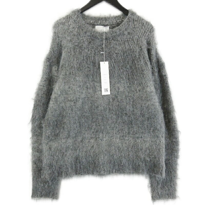 【中古】未当て嵌める arenotis アーノッティーズ Alpaca Wool Gradient Shaggy Knit FW25NT-02 モヘヤ シャギー 編み物 黒いこと 黒 1メンズ 71015359