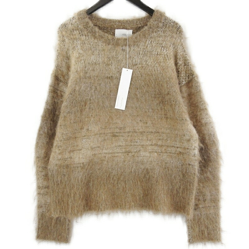【中古】未当て嵌める arenotis アーノッティーズ Alpaca Wool Gradient Shaggy Knit FW25NT-02 モヘヤ シャギー 編み物 ベージュ 1メンズ 71015362
