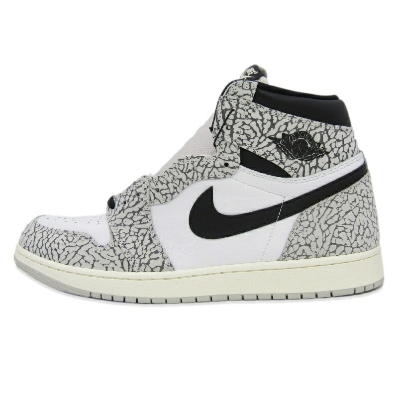 【中古】未当てはめる NIKE ナイキ 30.5糎 AIR JORDAN 1 RETRO HIGH OG DZ5485-052 大気圏 ジョーダン 1 レトロ 御機嫌 事あたらしい  薄墨色 TECH GREY/MUSLIN-BLACK-WHITE スニーカー 18001871